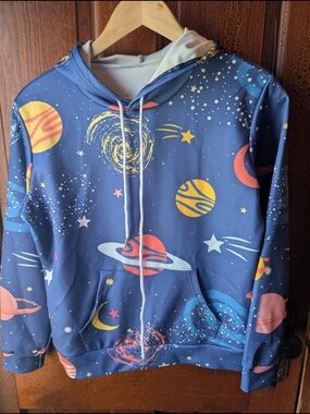 Nwot SpaceSolar System Cute Hoodie 10/12 Nwot